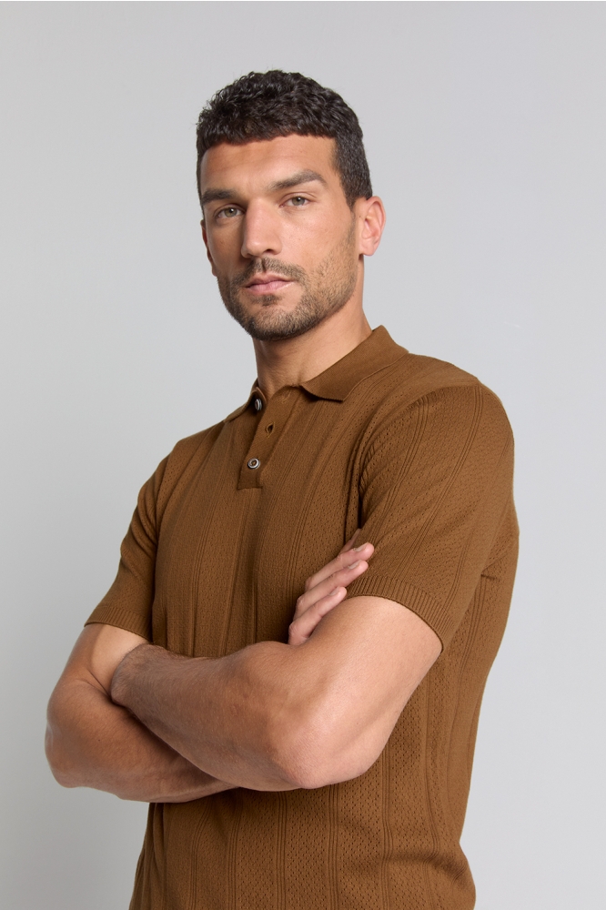 POLO MET KORTE MOUWEN 28240450 140 CAMEL